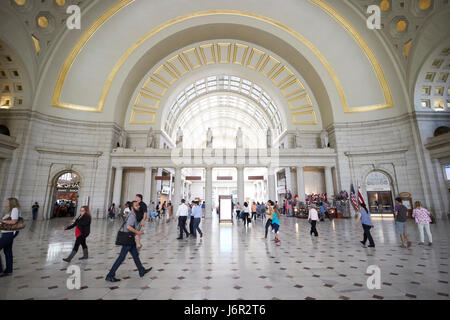 Intérieur de la gare Union station Washington DC USA Banque D'Images