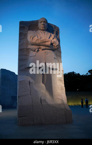 Martin Luther King junior à la tombée de la memorial Washington DC USA Banque D'Images