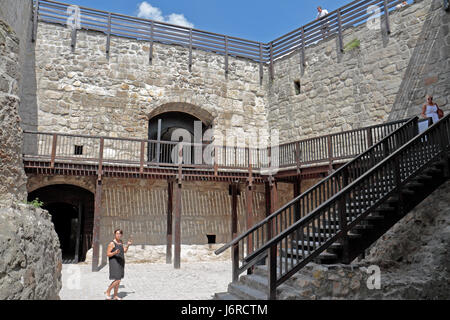 Vue générale à l'intérieur du château d'Eger, Eger, Hongrie. Banque D'Images