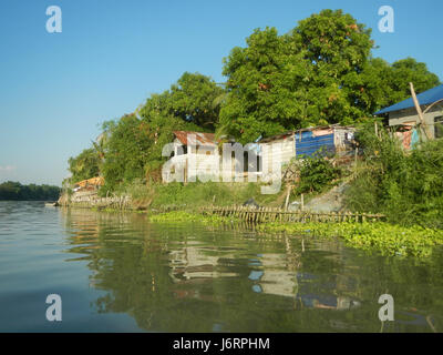 0587 Apalit Pulilan Plaridel Calumpit Bulacan 10 banques Rivière Pampanga Banque D'Images