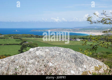 Vue sur la baie de St Ives, Cornwall du point de vue élevé Banque D'Images