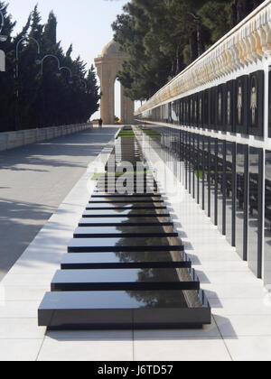 Martyrs' Lane, cimetière et mémorial à Bakou en Azerbaïdjan, tombes a du noir janvier 1990 et jusqu'en 1994 la guerre du Haut-Karabakh Banque D'Images
