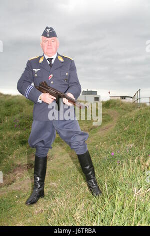 Batterie Blyth Goes to War Re-enactment événement à batterie d'artillerie de défense, Blyth, Northumberland, Angleterre Banque D'Images