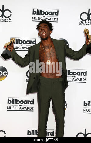Las Vegas, NV, USA. 21 mai, 2017. Desiigner dans la salle de presse au Billboard Music Awards 2017 à la T-Mobile Arena de Las Vegas, Nevada le 21 mai 2017. Crédit : David Edwards/media/Alamy Punch Live News Banque D'Images