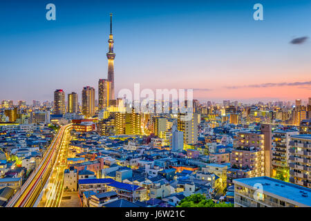 Tokyo, Japon Sakura d'horizon. Banque D'Images