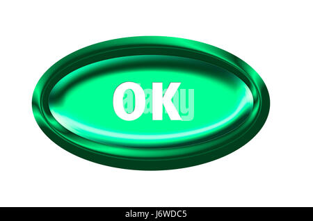 Bouton de commande ok confirmation accusé de reconnaître confirmer oui en Banque D'Images