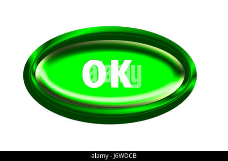 Bouton de commande ok confirmation accusé de reconnaître confirmer oui en Banque D'Images