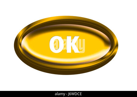 Bouton de commande ok confirmation accusé de reconnaître confirmer oui en Banque D'Images