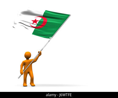 L'Algérie drapeau sport sports football soccer humanoïdes personne couleur ventilateur Banque D'Images