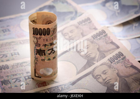 L'argent fond notes yen concept de monnaie japonaise yen bank Banque D'Images