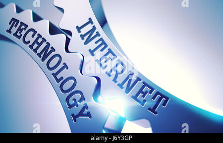 La technologie de l'Internet - Mécanisme d'engrenages métalliques. 3D. Banque D'Images