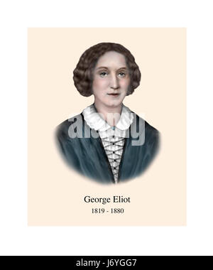 George Eliot, 1819 - 1880, romancier, poète anglais Banque D'Images