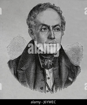 François Guizot (1787-1874). Politique française. Le ministre de Louis Philippe. La gravure, notre siècle, 1883. Edition espagnol. Banque D'Images