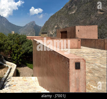 Vue du toit. Casa Narigua, Nuevo Leon, Mexique, Mexique. Architecte : P +O David Pedroza Castañeda, 2016. Banque D'Images