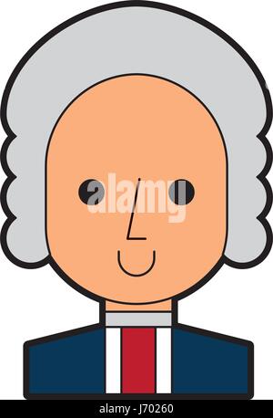 Bande dessinée Caractères George Washington Illustration de Vecteur