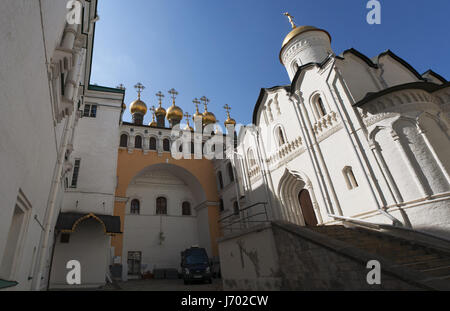 La Russie : église de la déposition de la Robe (l'église de jeter Notre Dame de la Sainte Robe), construit à partir de 1484 sur la place de la cathédrale du Kremlin de Moscou Banque D'Images