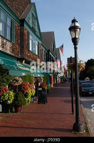 Le quartier commerçant de l'Avenue Bellevue à Newport, Rhode Island, Banque D'Images