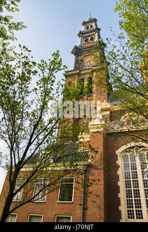 Tour de l'église Westerkerk à Amsterdam Banque D'Images