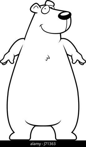 Une bonne caricature polar bear standing and smiling. Illustration de Vecteur