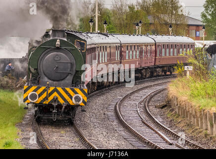 Train à vapeur Heywood East Lancashire railway station. Banque D'Images