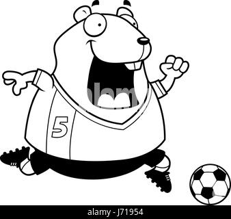 Illustration d'une caricature d'un hamster pour le football. Illustration de Vecteur