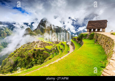 Machu Picchu, au Pérou. UNESCO World Heritage Site. L'une des nouvelles Sept Merveilles du Monde Banque D'Images