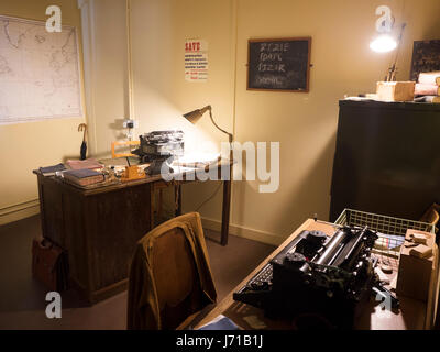 Alan Turing Codebreaker clairsemée du bureau à Bletchley Park. Banque D'Images