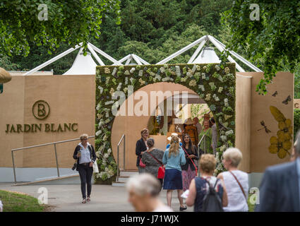 Le Royal Hospital Chelsea, London, UK. 23 mai, 2017. L'assemblée annuelle de la pinnacle calendriers horticoles, la RHS Chelsea Flower Show, ouverture des journée de la célèbre garden show avec participation à de grandes foules. Credit : Malcolm Park editorial/Alamy Live News. Banque D'Images