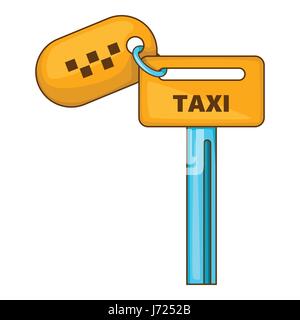 Clefs pour l'icône de style cartoon, taxi Illustration de Vecteur