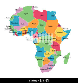 Illustration de l'Afrique de l'objet carte carte du monde atlas de l'objet frontière Banque D'Images