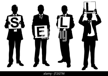 Silhouettes d'hommes d'holding décoratifs isolated on white Banque D'Images