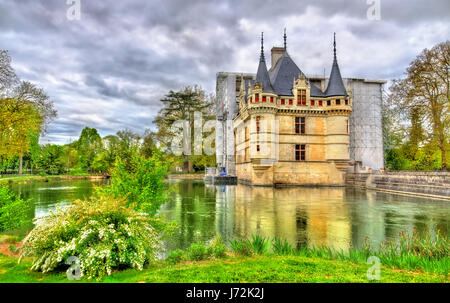 Azay-le-Rideau château dans la vallée de la Loire, en France. Site du patrimoine mondial de l'UNESCO Banque D'Images