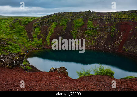 Kerid cratère volcanique en Islande, Europe Banque D'Images