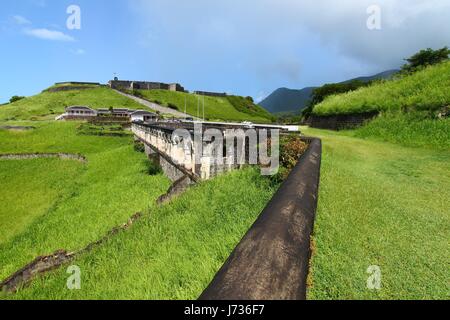 La forteresse de Brimstone Hill saint soufre caraïbes paysages nature campagne Banque D'Images