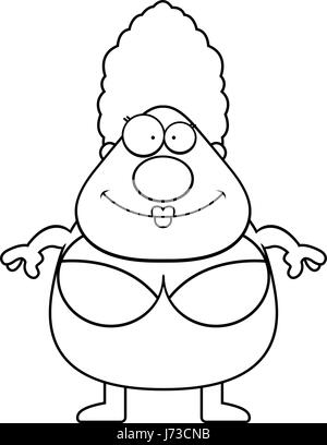 Un dessin de femme debout dans un maillot de bain. Illustration de Vecteur