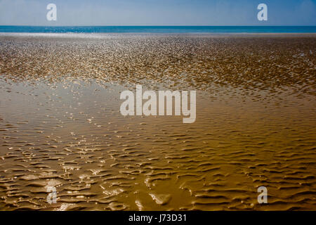 Rippled sand sur Camber Sands Beach, East Sussex, England, UK Banque D'Images