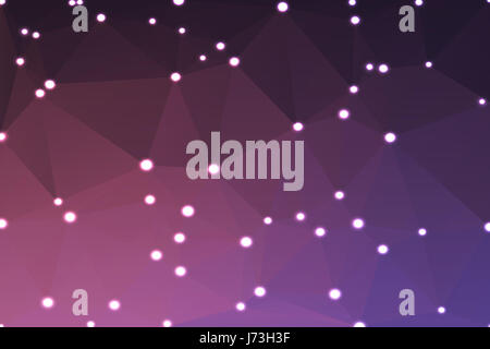 Rose-bleu-violet abstract low poly avec arrière-plan géométrique defocused lights Banque D'Images