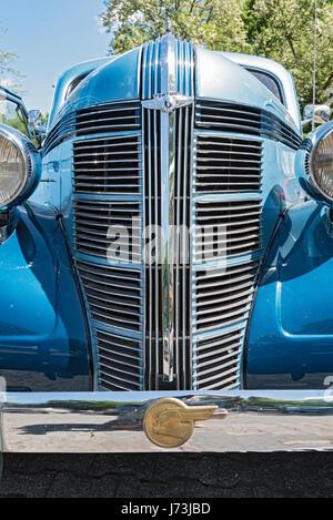 Pontiac bleu voiture old timer Banque D'Images