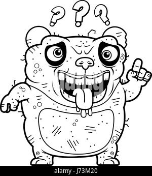 Illustration d'une caricature d'un vilain panda à la confusion. Illustration de Vecteur