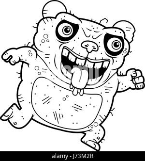 Illustration d'une caricature d'un vilain panda d'exécution. Illustration de Vecteur