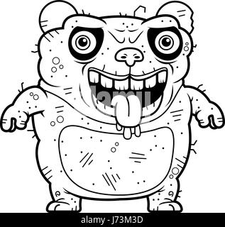 Illustration d'une caricature d'un vilain panda debout. Illustration de Vecteur