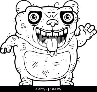 Illustration d'une caricature d'un vilain panda en agitant. Illustration de Vecteur
