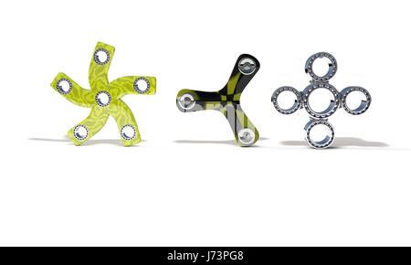 Couleur classique et quatre fidget spinner, travail rendu 3D Banque D'Images