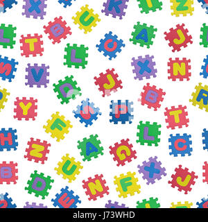 Une structure de blocs alphabet colorées isolé sur fond blanc Banque D'Images