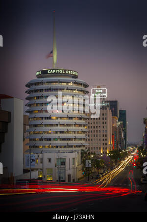 Capitol Records Building, Vine St, Los Angeles, CA, USA Banque D'Images