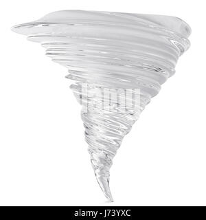Tourbillon tornade réaliste isolé sur fond blanc. Le rendu 3D Banque D'Images