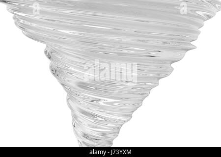 Tourbillon tornade réaliste isolé sur fond blanc. Le rendu 3D Banque D'Images
