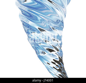 Résumé tornade de verre isolé sur fond blanc. Le rendu 3D Banque D'Images