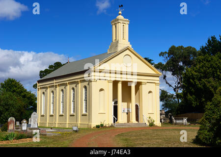 St Andrew's Uniting Church dans la ville historique de Evandale, près de Launceston, dans le Nord de la Tasmanie, Australie Banque D'Images