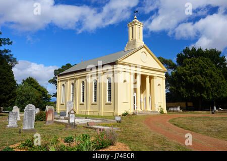 St Andrew's Uniting Church dans la ville historique de Evandale, près de Launceston, dans le Nord de la Tasmanie, Australie Banque D'Images